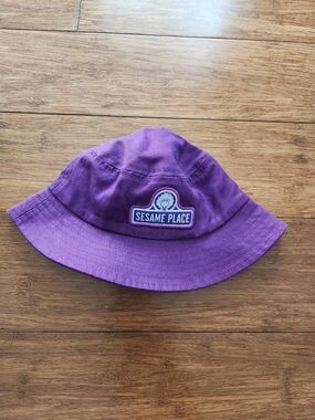 Sesame Street Sesame Place Purple Logo Baby Bucket Sun Hat, 6-12 Months